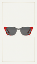 Angular Cat-Eye Sunglasses Signal Red Temples