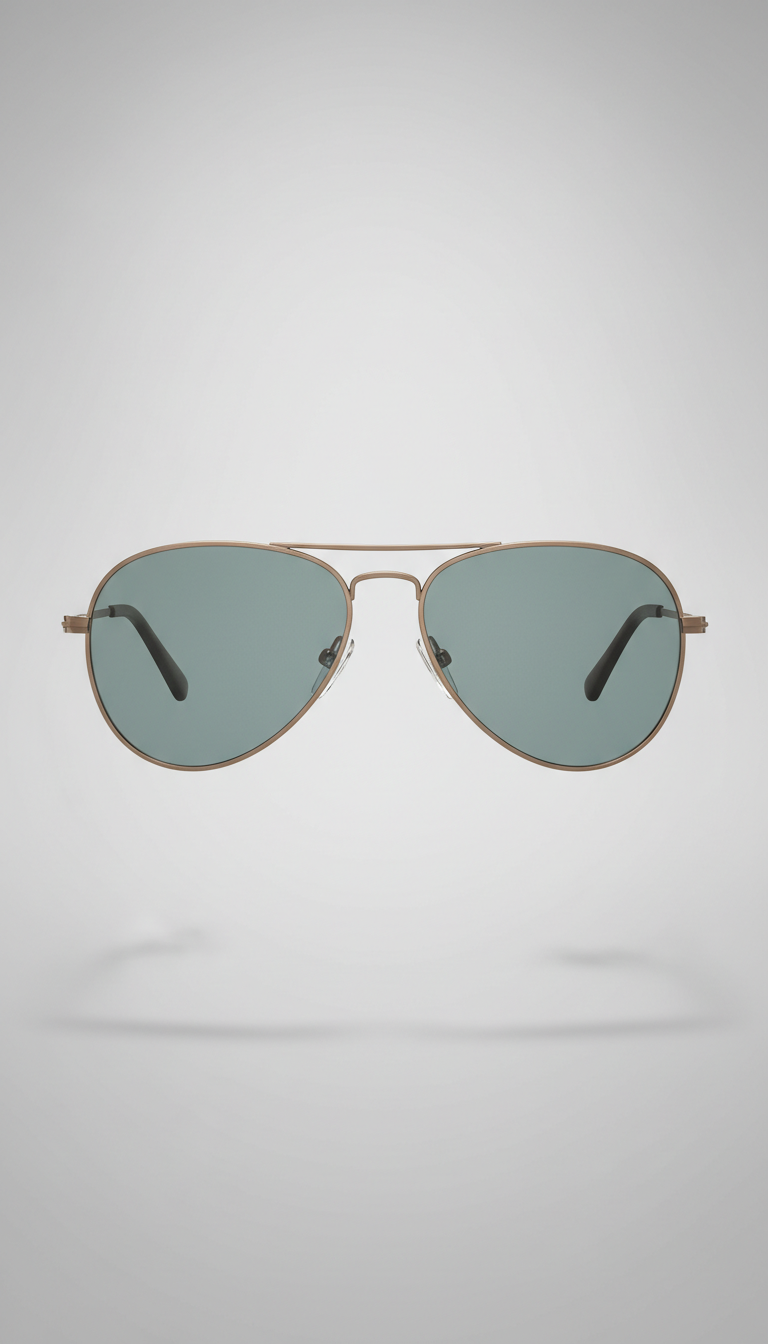 Brushed Bronze Stainless Steel Aviator Sunglasses