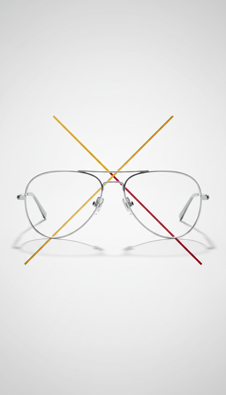 Slim Stainless Steel Aviator Frames