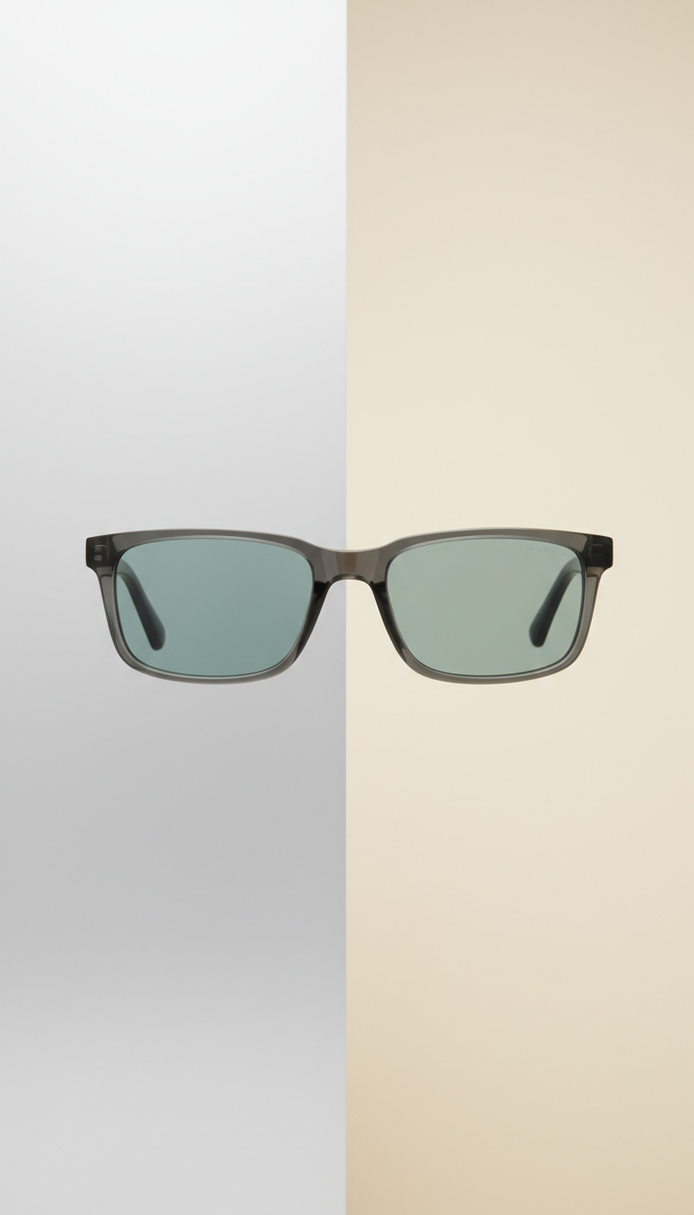 Graphite Rectangular Acetate Frame Sunglasses