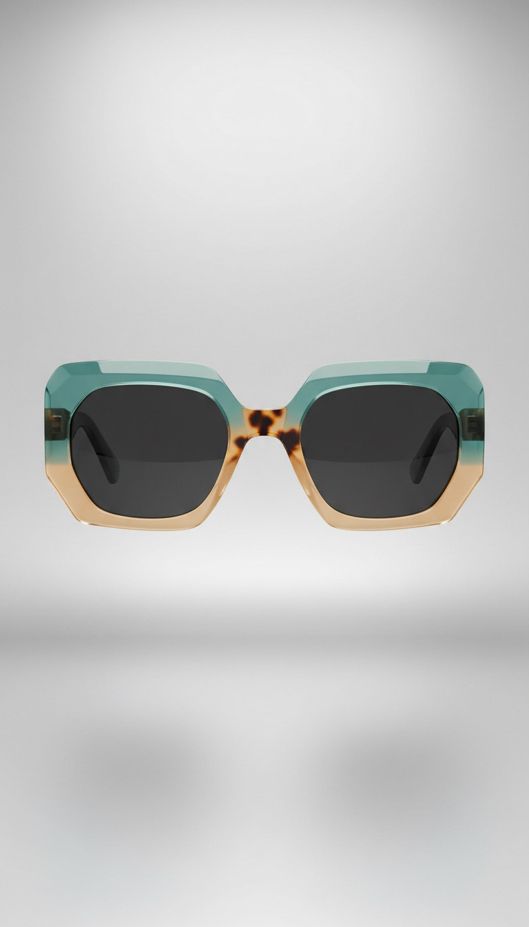 Oversized Hexagonal Acetate Sunglasses